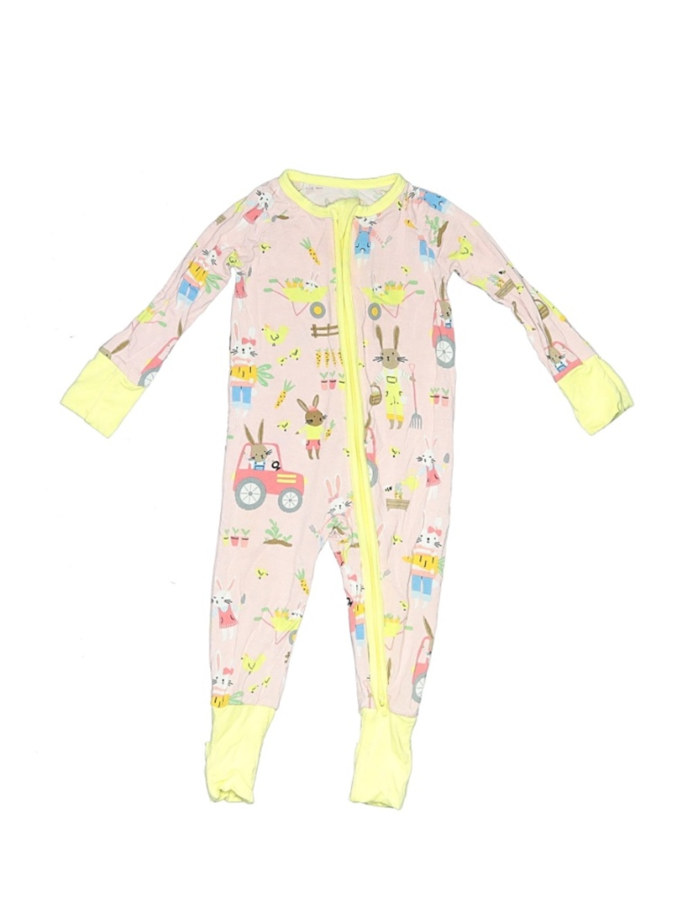 3-6mo Little Sleepies Pink Hop to it Bamboo Zippy Pajamas Bunnie Rabbit